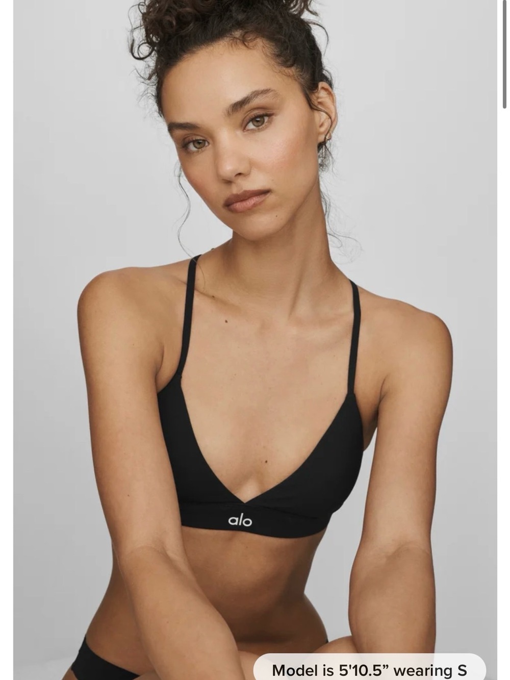 ALO Yoga Black Minimal Bralette with Thin Straps